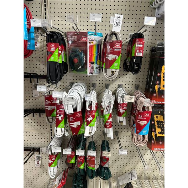 Asst. Ext. Cords on Pegs