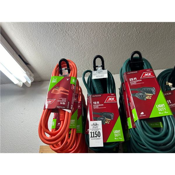 Asst. 10'/15'/25'  Ext. Cords 3 Pegs - 26