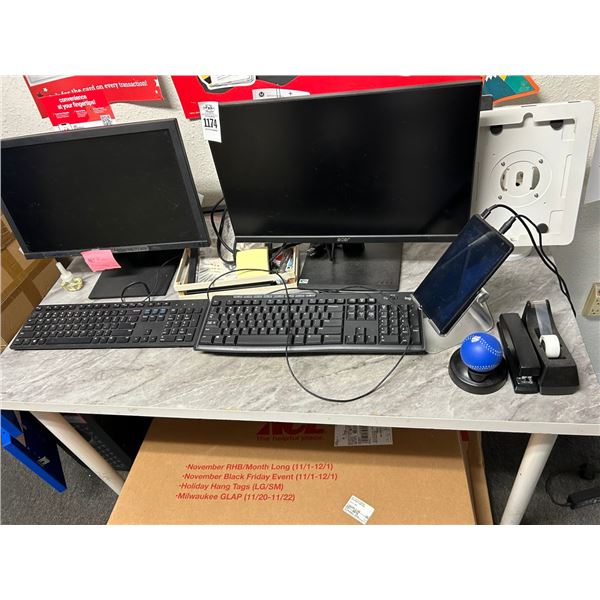 Computer Peripherals w/Small White Desk