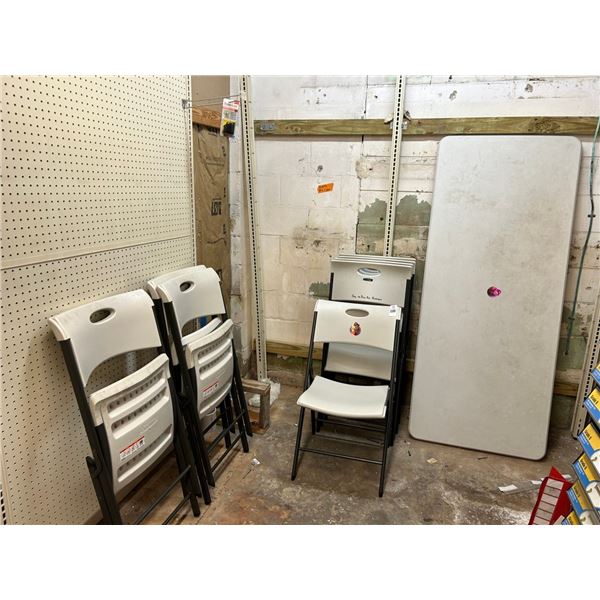 6' Plastic Folding Banquet Tables w/8 Folding Chairs