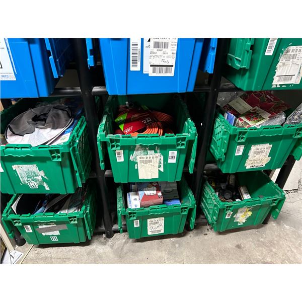 12-Green Tote w/Ext., Paint Cans, Hardware, Supplies New/Used - 12 X $