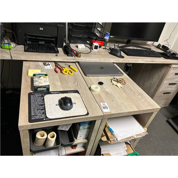 Desks, File Cabinets, Wingback Chair, Furniture in Office w/File Cabinets -