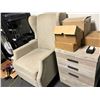 Image 4 : Desks, File Cabinets, Wingback Chair, Furniture in Office w/File Cabinets -