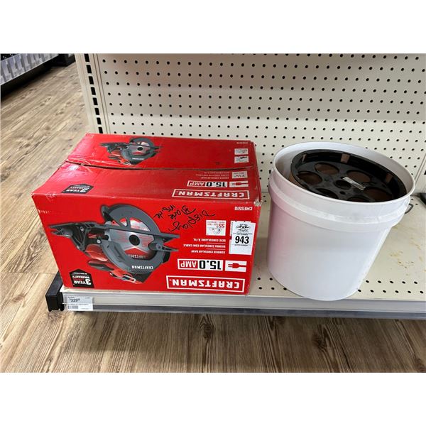 Craftsman 15.0 Amp Electric Circular Saw Display + Bucket