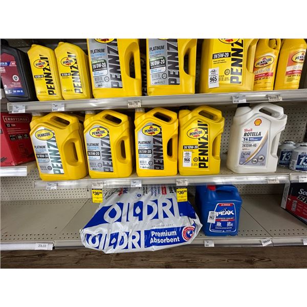 12-Penzoil Asst. Motor Oil, Shell Oil - 12 X $