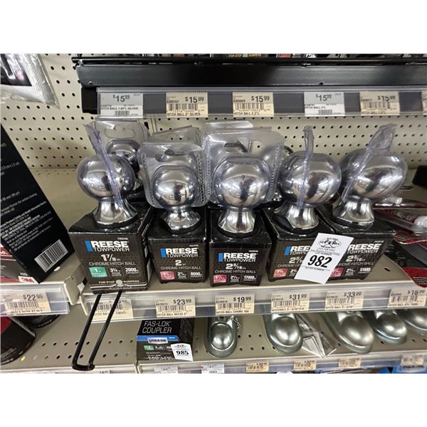 9-Lot of Reese Chrome Hitch Balls - 9 X $