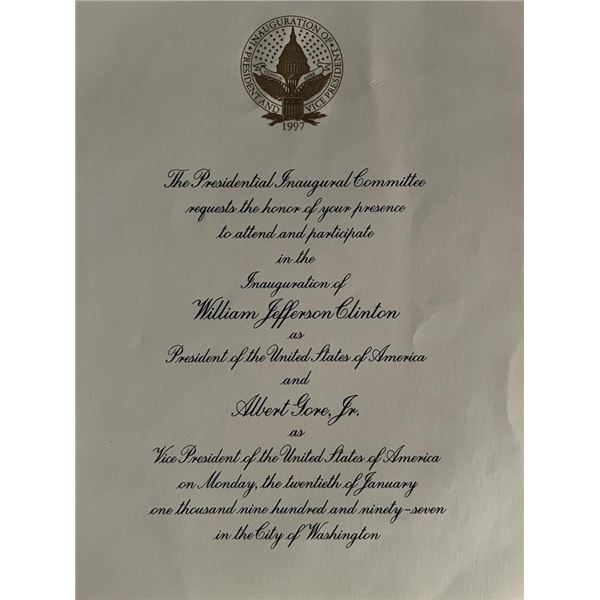 1997 Bill Clinton Inauguration invitation