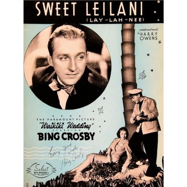 Bing Crosby signed sheet music