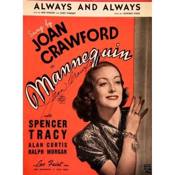 Joan Crawford signed sheet music