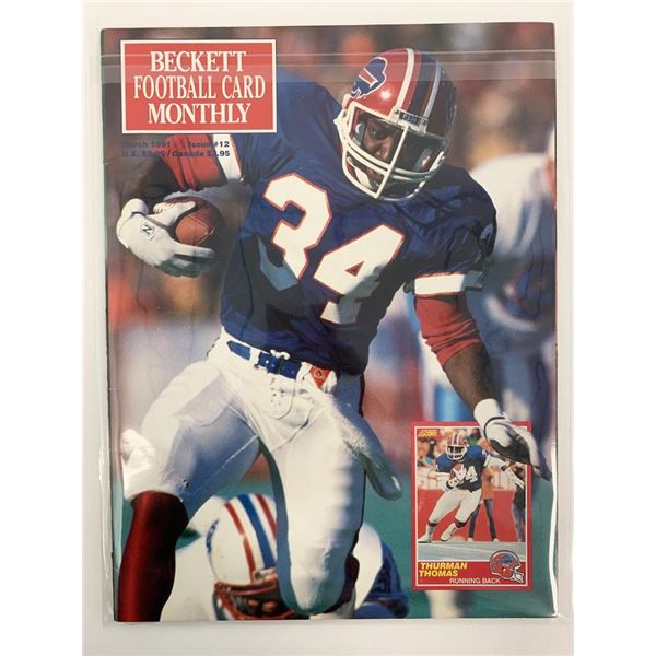 Beckett Football Card Monthly Magazine March 1991 #12 Thurman Thomas Cover