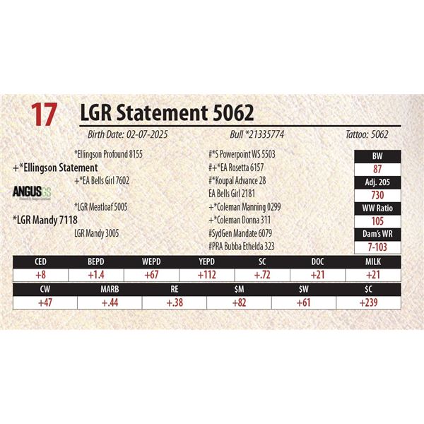 LGR Statement 5062