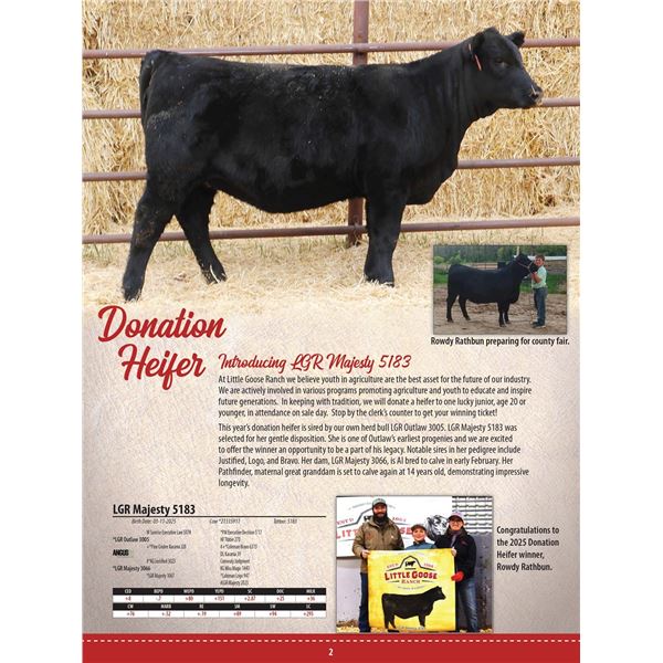 DONATION HEIFER - LGR Majesty 5183