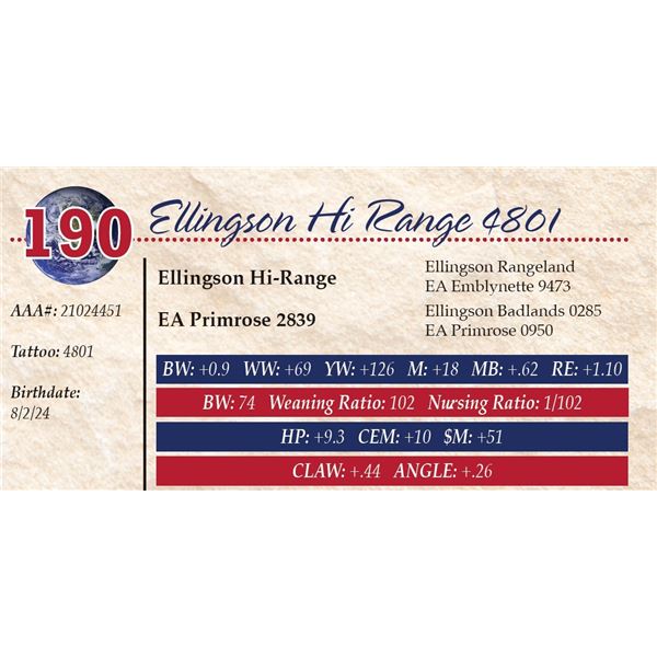 Ellingson Hi Range 4801