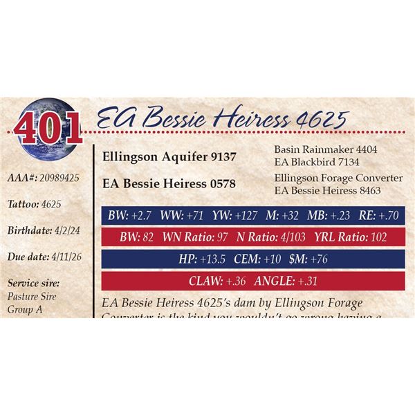 EA Bessie Heiress 4625