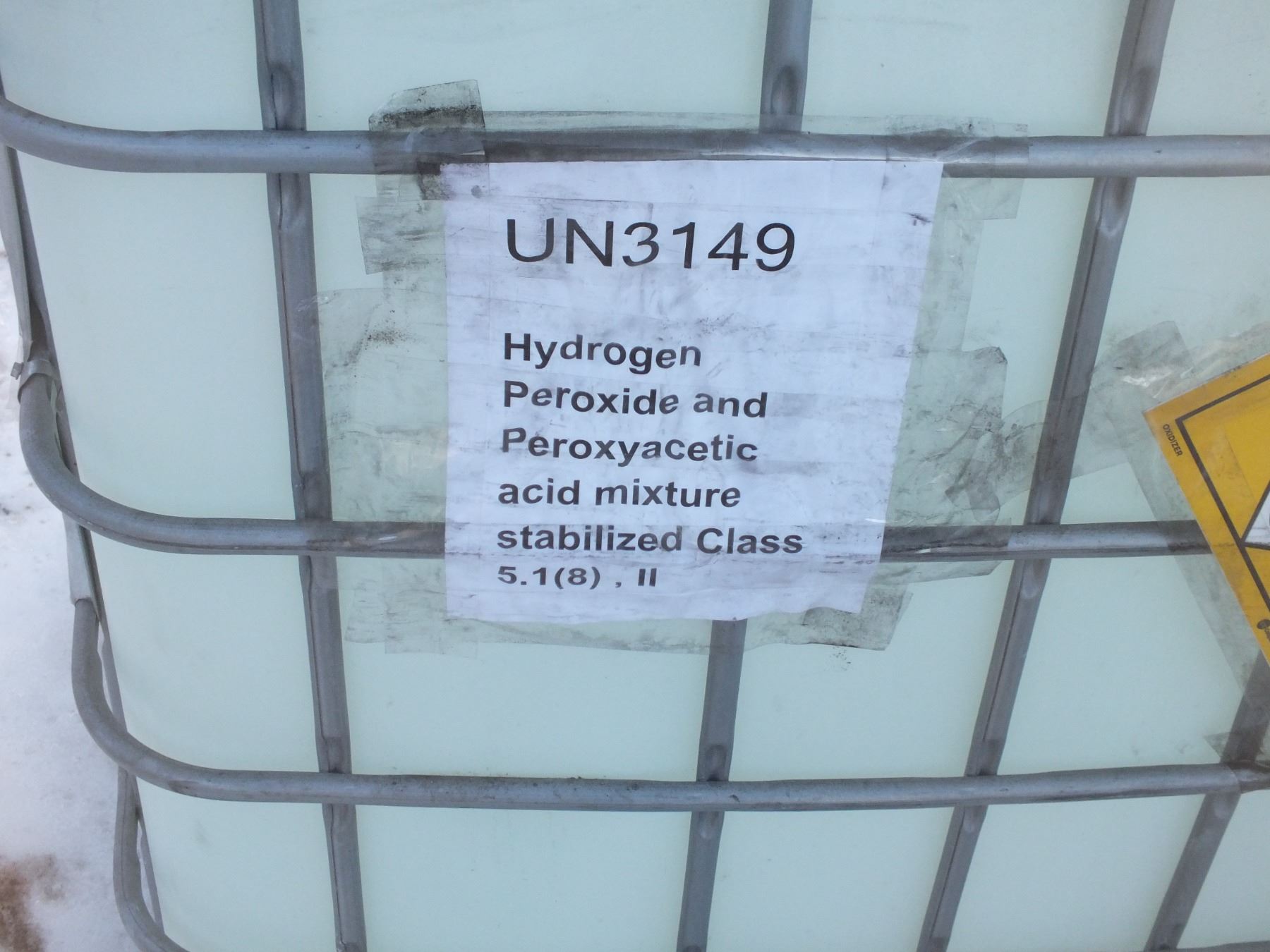 H2o2 Tote Tote Of Hydrogen Peroxide & Peroxyacetic Acid Mixture