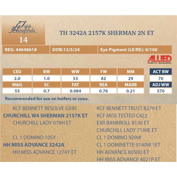 TH 3242A 2157K SHERMAN 2N ET