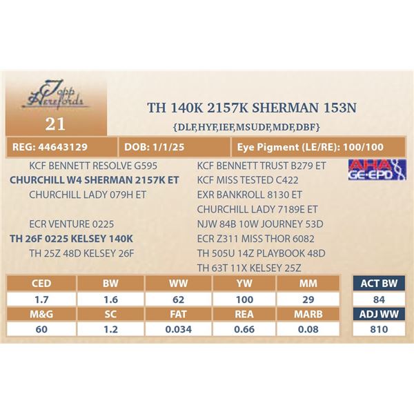 TH 140K 2157K SHERMAN 153N