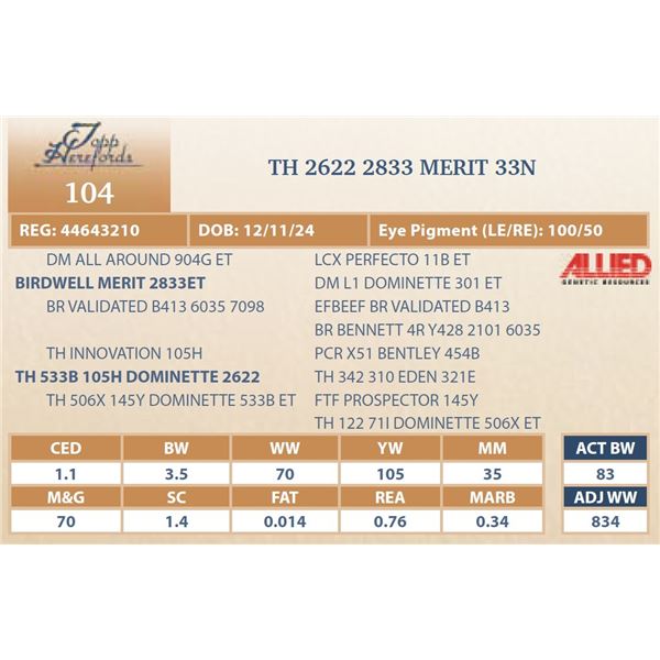 TH 2622 2833 MERIT 33N