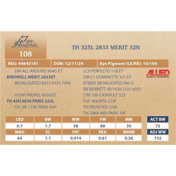 TH 325L 2833 MERIT 32N