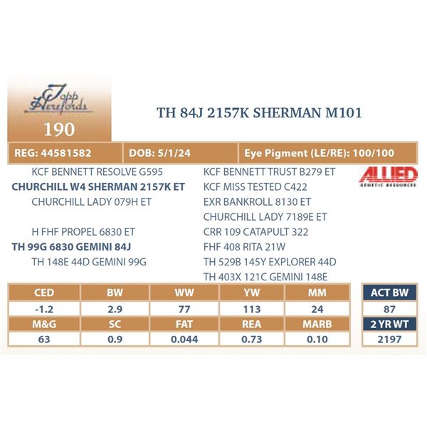 TH 84J 2157K SHERMAN M101