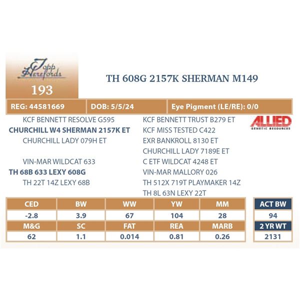 TH 608G 2157K SHERMAN M149