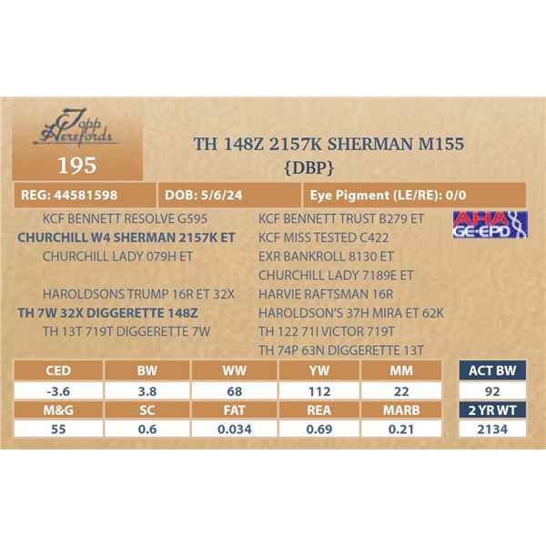 TH 148Z 2157K SHERMAN M155