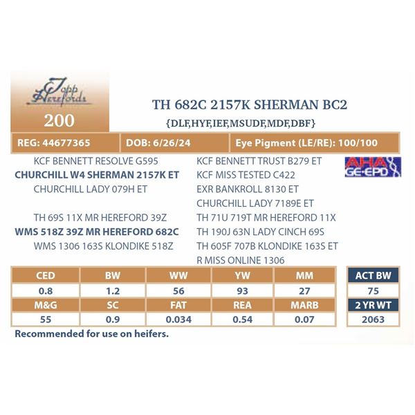 TH 682C 2157K SHERMAN BC2