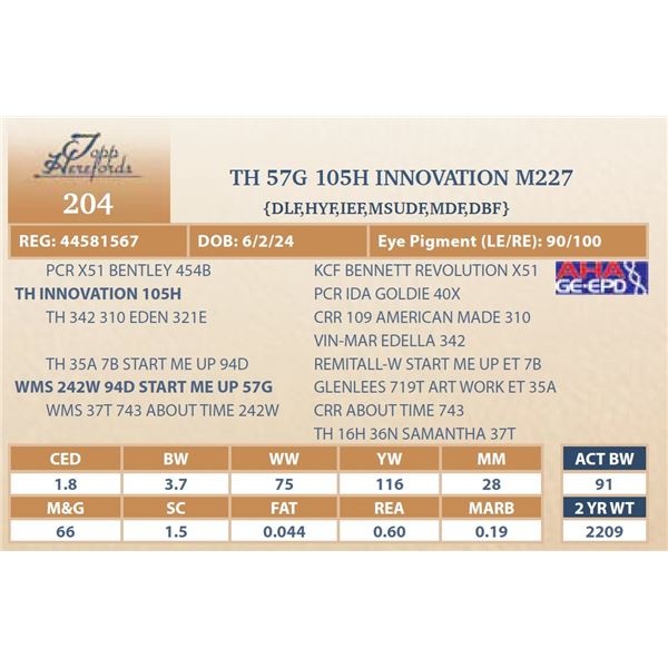TH 57G 105H INNOVATION M227