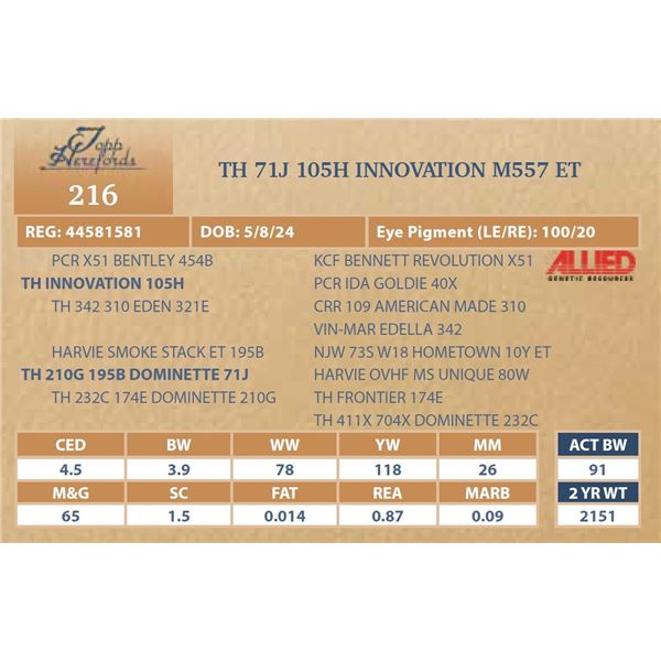 TH 71J 105H INNOVATION M557 ET