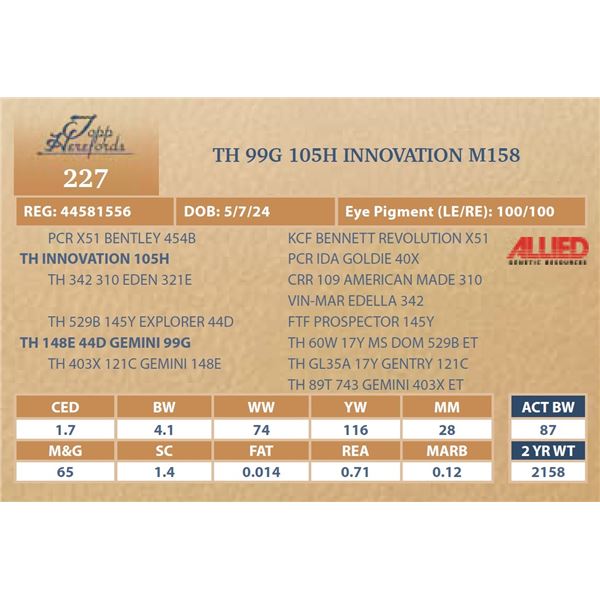 TH 99G 105H INNOVATION M158