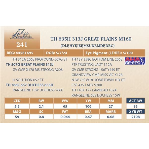 TH 635H 313J GREAT PLAINS M160