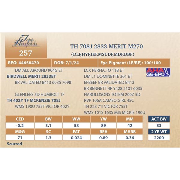 TH 708J 2833 MERIT M270