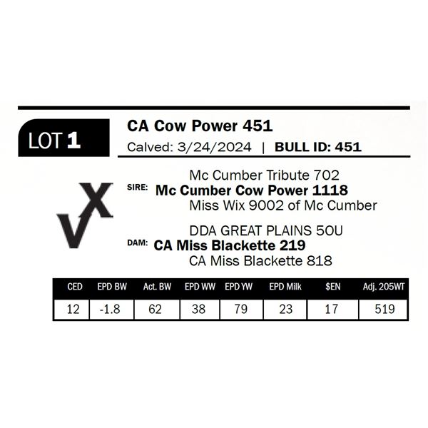 CA Cow Power 451