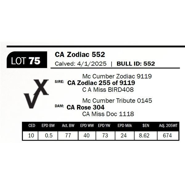 CA Zodiac 552