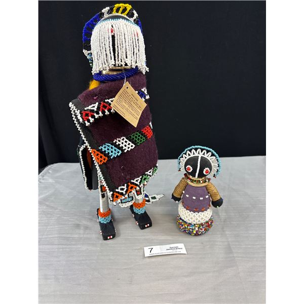 2 African Beaded Dolls Ndebele Bride