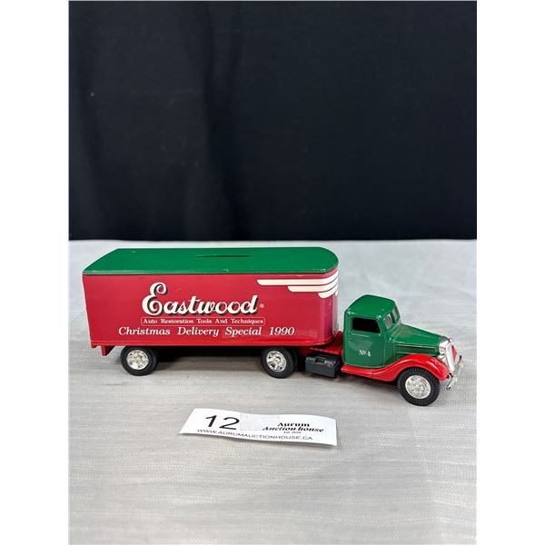 Ertl Die Cast Truck and Trailer Piggy Bank 9" Long