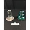 Image 1 : Vintage Green Insulator and Glass Paperweight
