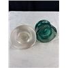 Image 6 : Vintage Green Insulator and Glass Paperweight