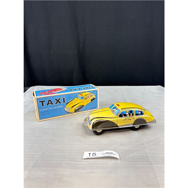 Vintage Tin Taxi Car In Original Box