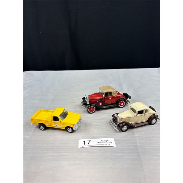 Lot of 3 Die Cast Cars 31 Chev, Truck, Etc