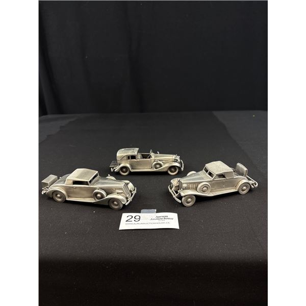 Lot of 3 Danbury Mint Cars 1932 Chrysler Roadster, 1933 Cadillac Town Car, and 1937 Packard Coupe