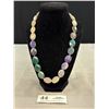 Image 1 : Vintage Sterling Genuine Assorted Faceted Gemstone Necklace Ametheyst Agate Quartz