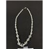 Image 2 : Genuine Antique Art Deco Faceted Crystal on a Silver Chain Quality!