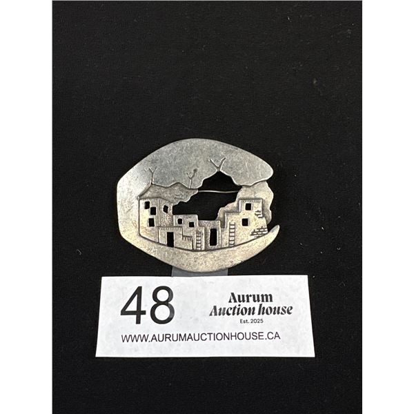 Designer J.J. 1988 Navajo Style Village Brooch