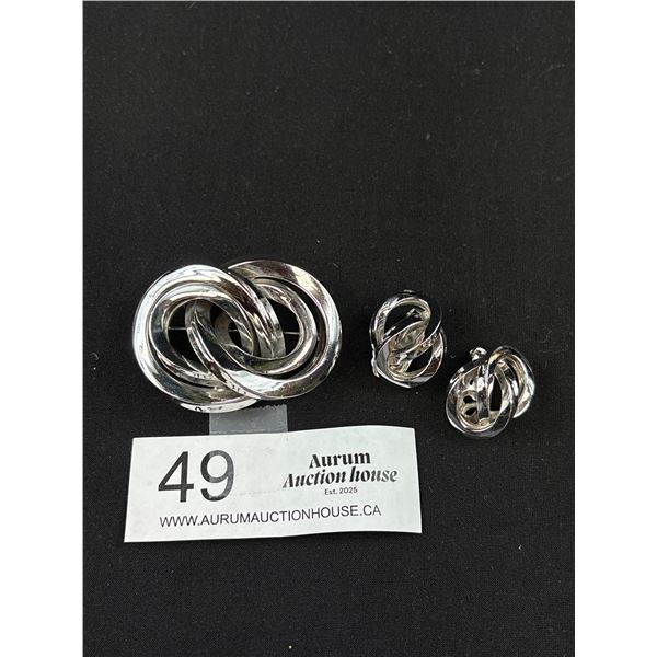 Designer Signed GROSSE 1971 Germany Silver Brooch Set