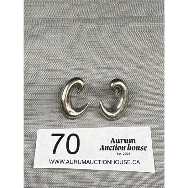 Nice Pair of Modernist Sterling Silver Earrings