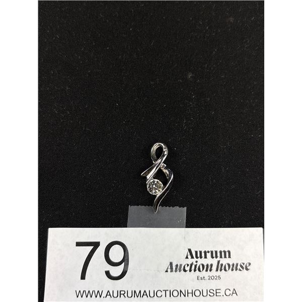 Very Nice Solitaire Stone Set 18Karat Rolled Gold Pendant