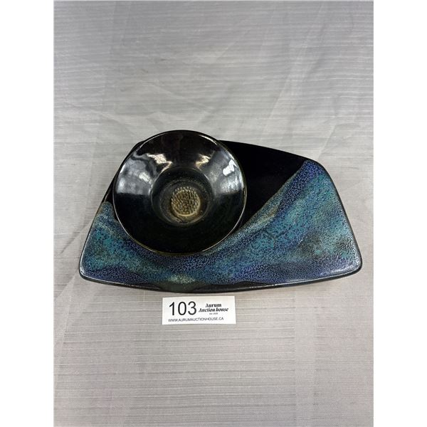 Unique Vintage Pottery Flower Frog - Salt Spring Island Artist