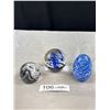 Image 1 : 3 Vintage Blown Glass Paperweights (One Stickered Czech Republic)