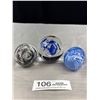 Image 3 : 3 Vintage Blown Glass Paperweights (One Stickered Czech Republic)
